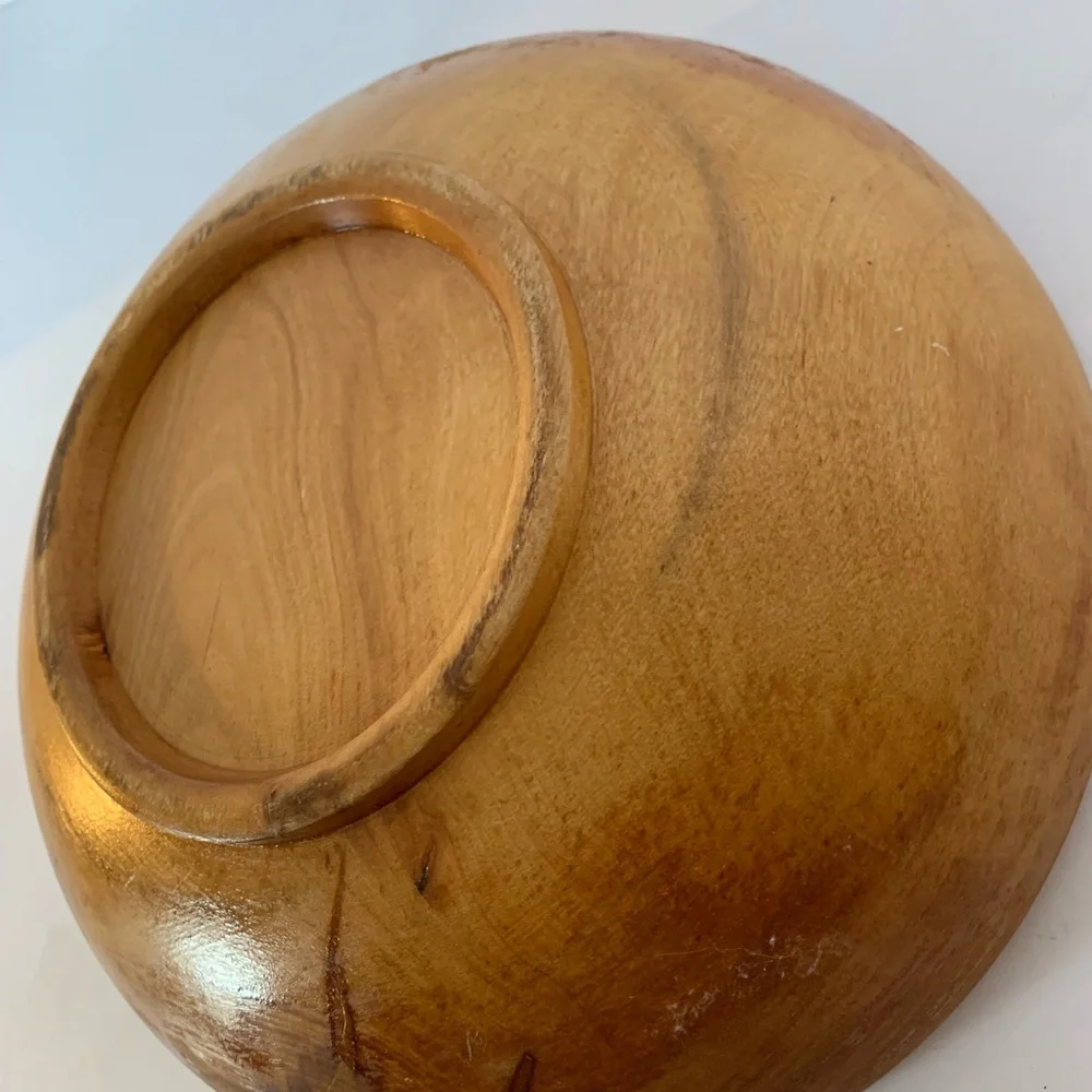 Vintage Wooden Bowl Primitive Rustic Unmarked